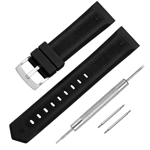 Image of HiCycle2 WATCH BAND RUBBER STRAP Replacement for Tag Heuer Formula F1 Aquaracer 20/22Mm (Black,22mm)