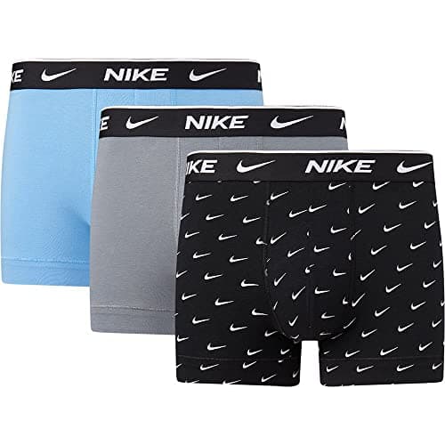 Image of Nike 0000KE1008-9JI TRUNK Boxer mens swoosh print/grey/uni. blue S