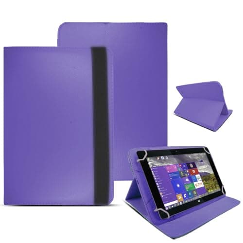Image of 10 Inch Tablet Case Cover - Universal Leather Stand Protective Folio Case Fits for ALL 10" Inch & 10.1" Inch Tablets (Purple)