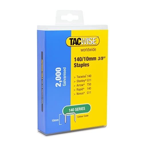 Image of Tacwise 1418 Type 140 / 10 mm Heavy Duty Galvanised Staples, Pack of 2,000, Silver