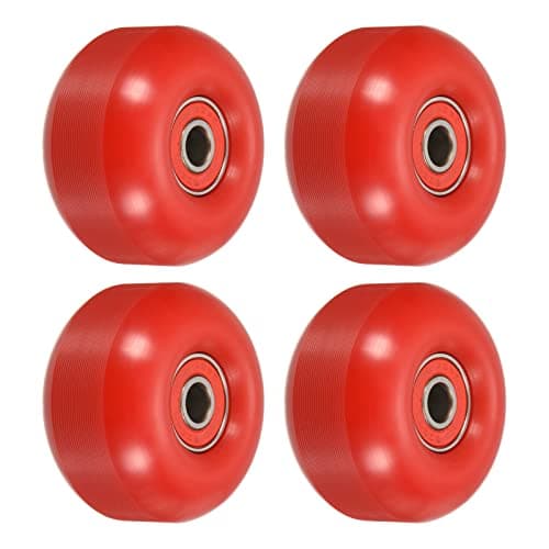 Image of PATIKIL 52mm Skateboard Wheels with Bearings, 4 Pack Street Wheels for Skateboards Cruiser Wheel Replacement 95A, Red
