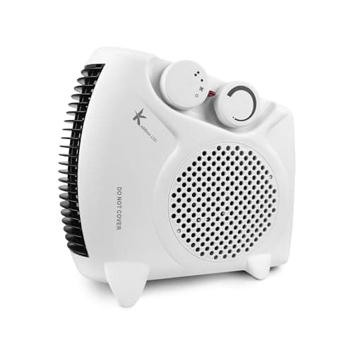 Image of Fan Heater, 2 Heat Setting Adjustable Thermostat Portable and Compact Heater can use Upright or Flat Ideal For Small Rooms -Heater 2000W/2KW