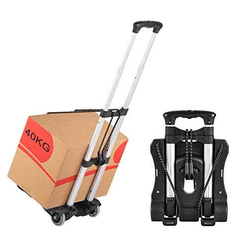 Image of 40 kg / 88 lbs Transport Trolley, Lightweight Compact and Durable Aluminium Alloy Sack Truck, for Luggage, Personal Items, Travel, Moving and Office Use