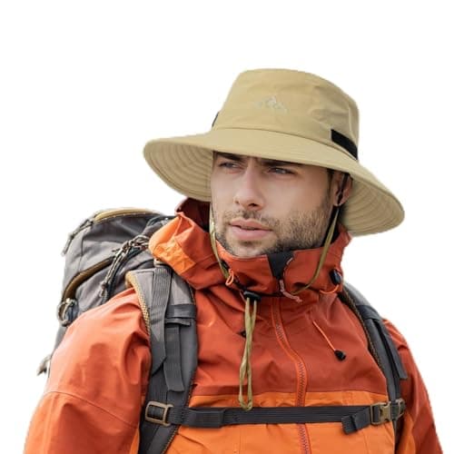 Image of Comhats Waterproof Bucket Hat for Small Head, Outdoor Hat for Walking Golf Safari Fishing Hiking - Rain Hats - UPF 50+ Sun Hat Adjustable, Packable, Windproof M Khaki