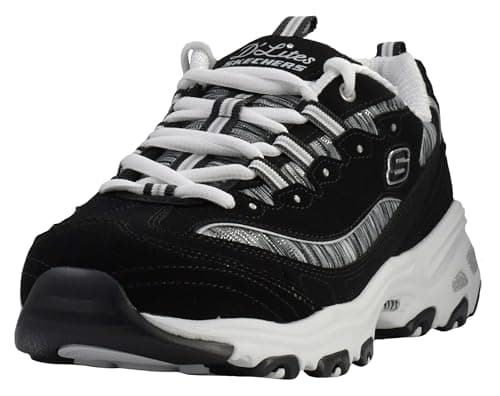 Image of Skechers Women's DLites Interlude Trainers, Black Multi BKMT, 5 UK
