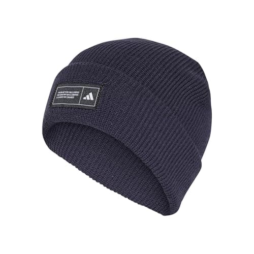 Image of adidas Unisex Essentials Cuffed Beanie, Shadow Navy/Black/White, S