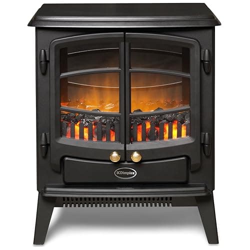 Image of Dimplex Tango Optiflame Electric Stove, Matte Black Free Standing Stove Fire with Coal Fuel Bed, LED Flame Effect, Adjustable 2kW Fan Heater, Thermostat and Remote Control