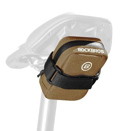 Image of ROCKBROS Bike Saddle Bag, Mini Bicycle Under Seat Pouch Portable Cycling Seat Pack Bicycles Storage Bags for Racing Road Mountain Bike 0.35L