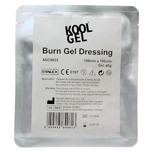 Image of Koolpak KoolGel Burn Dressing 10cm x 10cm – Instant Soothing Relief for Burns, Scalds and Sunburn, 1st and 2nd Degree Burns – Sterile Hydrogel First Aid Treatment
