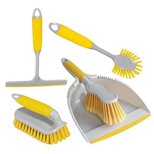 Image of CHARLES BENTLEY 'Brights' Kitchen Bundle Dustpan & Brush Washing Up Yellow