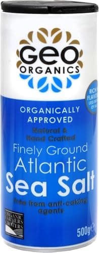 Image of Geo Organics Atlantic Sea Salt Shaker 500g (Pack of 6) | Organically Approved Fine Sea Salt | Natural & Hand Crafted | Additive-Free, Non-GMO, Gluten-Free, Vegan | Free From Anti-Caking Agents