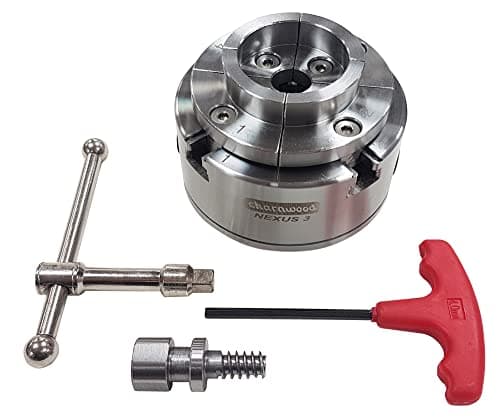 Image of Charnwood NEXUS3R 95mm Diameter Geared Scroll Chuck, Includes Standard Dovetail Jaws, Compatible with Supernova, G3 Nova, Robert Sorby Patriot Jaws