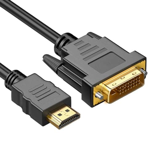 Image of Mepsies HDMI to DVI Adapter Cable 1.5m, DVI-D (24+1) to HDMI A Cable Bi-Directional 1080p Full HD Compatible with PC, Laptop, TV Box, Projector, and More