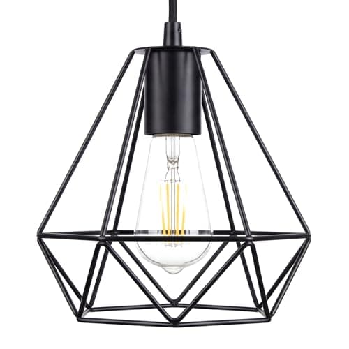 Image of GIGGI Black Ceiling Light Wire Basket Metal Basket Pendant Lighting Ceiling Light Shade, Ceiling Fitting Light & Industrial Style Light for Indoor Pendant Light Shade lamp Shade