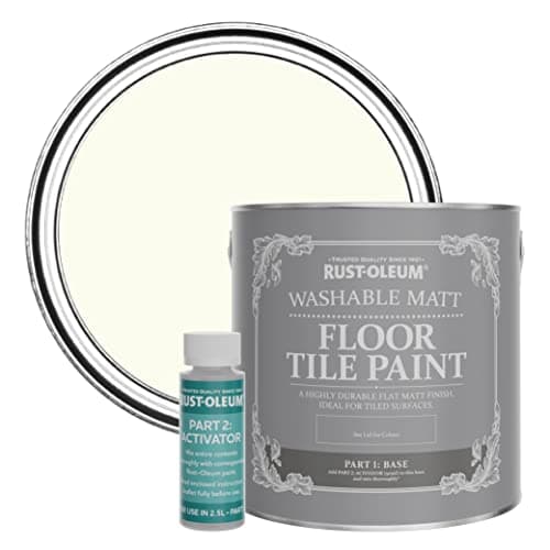 Image of Rust-Oleum White Washable Matt Floor Tile Paint - Antique White 2.5L