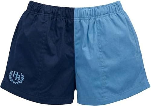 Image of Hazy Blue Nelson - Coloured Block Shorts, Unisex Sports and Leisure - Mens Shorts/Womens Shorts (UK, Alpha, M, Regular, Regular, Navy/Sky Blue)
