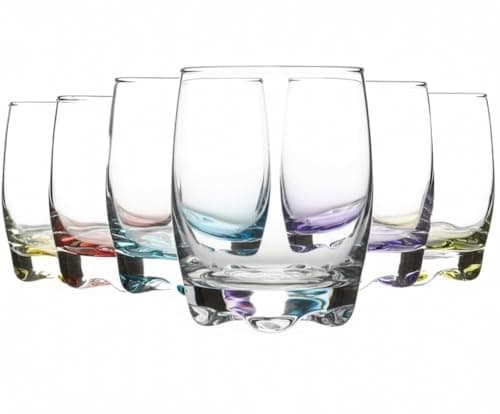 Image of Acense 6X 290ml Multicolour Adora Tumbler Glasses – Stylish Stemless Glasses for Water, Whiskey, Wine, Gin, Juice, and Cocktails