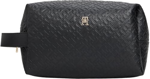 Image of Tommy Hilfiger Women's TH ICON WASHBAG MONO AW0AW17951 Washbag, Black (Black), One Size