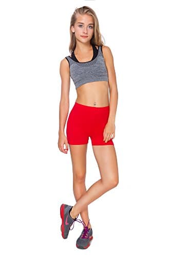 Image of FUTURO FASHION Super Soft Cotton Shorts Elastic Stretch Yoga Knickers, Breathable Short Leggings for Women, Yoga Cycling Sport Pants, Sizes UK 8-22 PSL5 Red