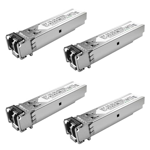 Image of 4Pack 1.25G SFP Module 1000Base-SX Multimode LC Transceiver, 850nm MMF, 550m Range - Compatible with Cisco SFP-GE-S, Meraki MA-SFP-1GB-SX, Ubiquiti UF-MM-1G, Mikrotik, TP-Link, Netgear, Aruba and more