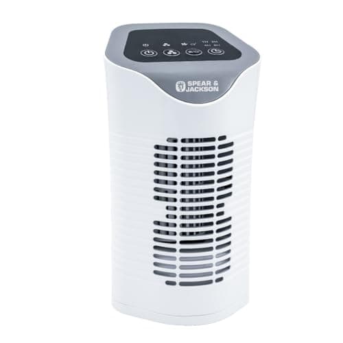 Image of Spear & Jackson Air Purifier for Bedroom - HEPA & Activated Carbon Filter, Removes 99.97% of Allergens, Dust, Pet Dander, Pollen & Smoke – Ioniser, Sleep Mode, Timer, Quiet Operation
