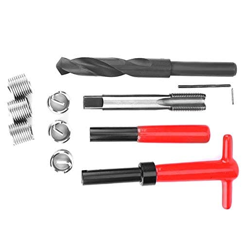 Image of 11Pcs Thread Repair Kit,M16x1.5 length 1.5D Stainless Steel Twisted Drill Tap Wrench Threaded Insert Tool,Metric-imperial units conversion Repair Kit