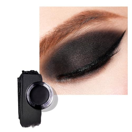 Image of Oulac Matte Eye Shadow Black | Highly Pigmented Eyeliner Fine Texture | Waterproof & Long-Lasting | Matte Finish | Smoky Eye Makeup | Vegan | 06g (CM01) Noir