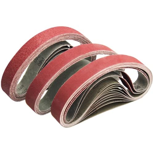 Image of Sanding Belts 20 x 520 mm.5 Different Grits.6 X 40/80/120/180/320 Each,Abrasive Belt Set, for Power Tool Sander for Cleaning Burrs, Paint (30 pcs)