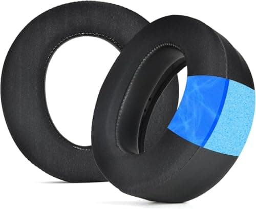 Image of Sony PS5 Pulse Elite Replacement Earpads Deep Fill Memory Foam with Cooling Gel, Vegan Leather, Soft Silk Cloth Facing (Black)