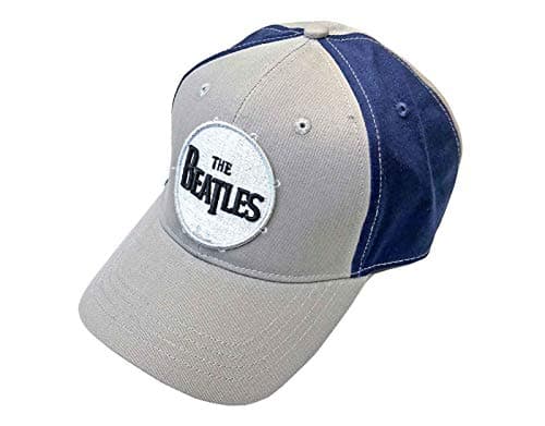Image of The Beatles Baseball Cap Drum Band Logo Official 2 Tone Grey Blue Strapback One Size
