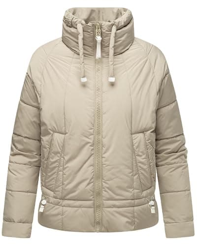 Image of Navahoo Lightweight Women's Quilted Jacket, Short Transition Jacket, Oversized with Batwing Sleeves, Luftauber 14 XS-XXL, pebble grey, XS