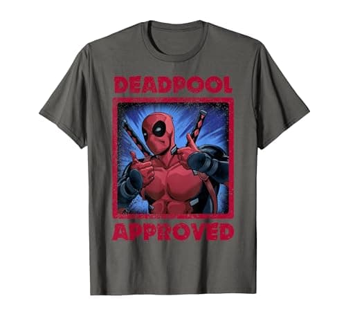 Image of Marvel Deadpool Approved by Deadpool T-Shirt, Men, Asphalt Grey, Small