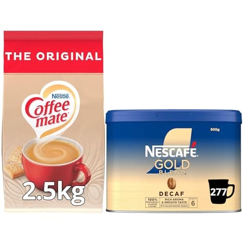 Image of NESCAFÉ Gold Blend Decaf Instant Coffee 500g Tin & Coffee-Mate Original Powdered Creamer 2.5kg | Bundle Pack