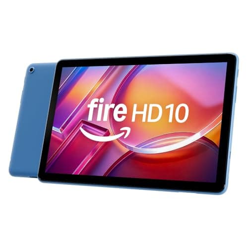 Image of Amazon Fire HD 10 tablet (newest gen), built for relaxation, 10.1" vibrant Full HD screen, octa-core processor, 3 GB RAM, up to 13-h battery life, (2023 release), 32 GB, Ocean, with adverts
