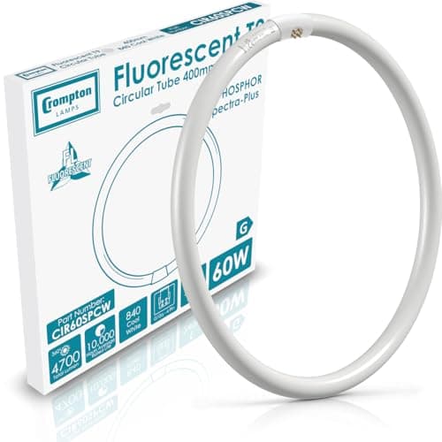 Image of Crompton Lamps 60W T9 Fluorescent Circular 4 Pin Light Bulbs | Cool White 4000K | Energy Efficient Tube | Long-Lasting 10,000 Hours | GR10q Base for Magnifiers & Ceiling Lights