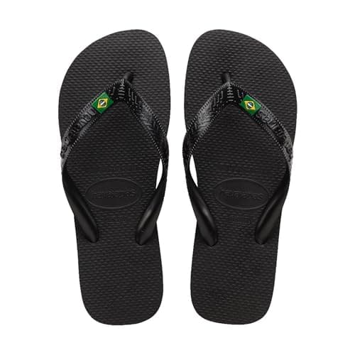 Image of Havaianas Top Brasil Unisex Adults FlipFlop Black 4.5/5 UK