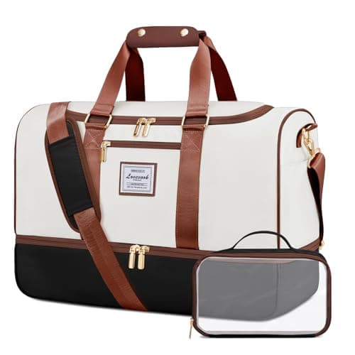 Image of LOVEVOOK Travel Bags for Women, 50L Large Weekend Hospital Overnight Holdall with Toiletry Bag, Gym Yoga Bags with Shoe Compartment & Wet Pocket, Carry On Hand Luggage Bag for Travel Sports
