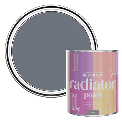 Image of Rust-Oleum Grey Heat Resistant Radiator Paint in Satin Finish - Marine Grey 750ml