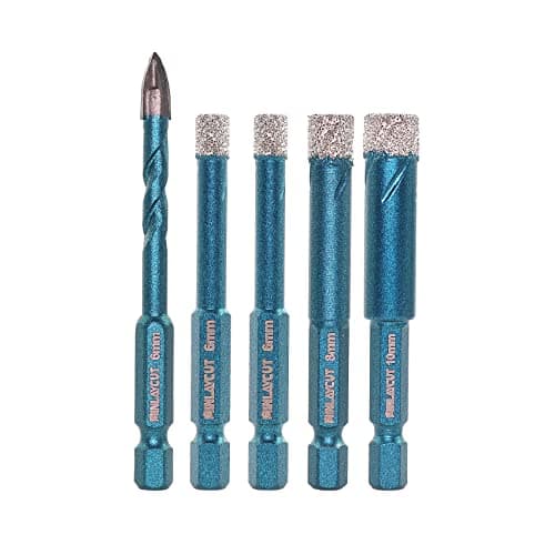 Image of MINLAYCUT Diamond Drill Bits 6/6/8/10 mm+6 mm Hex Shank for Porcelain Tile Granite Marble Dry Cut