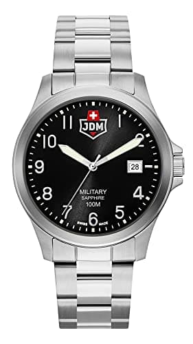 Image of Jacques Du Manoir Military Men's Alpha Silver Stainless Steel Bracelet Watch