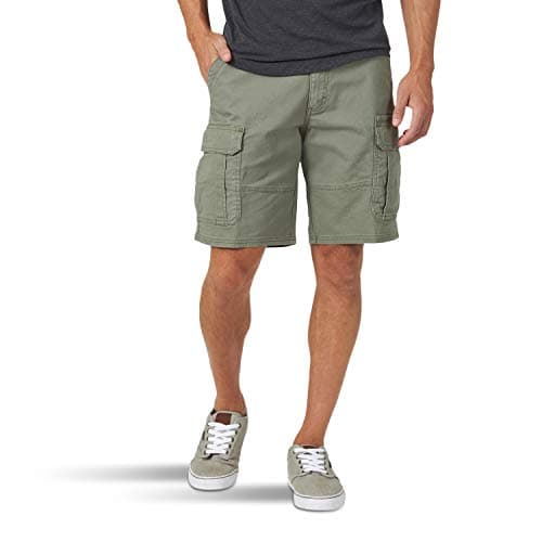 Image of Wrangler Authentics Men's Classic Cargo Stretch Short, Dusty Olive, 38