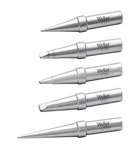 Image of Weller T0054104699 5-Piece Genuine ET Soldering Tip Set for WE 1010 Soldering Station