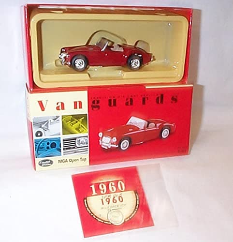 Image of corgi vanguards MGA chariot red open top car 1.43 scale diecast model