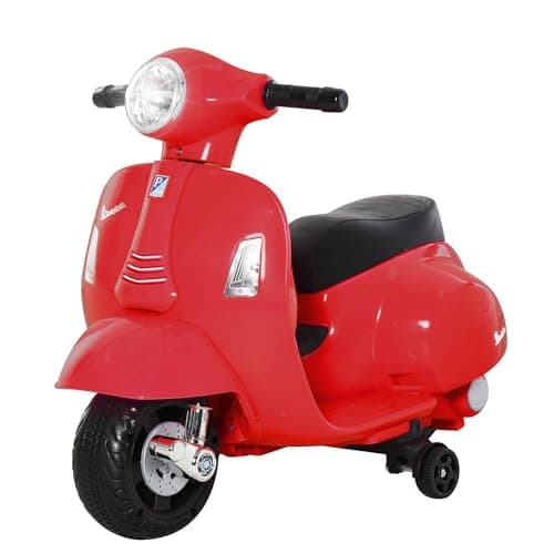 Image of HOMCOM Vespa Licensed 6V Kids Electric Motorbike Ride On Motorcycle Battery Powered for 18-36 Months with Horn Light Red