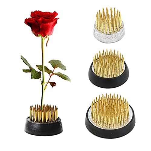 Image of TonJin 3PCS Flower Frog Holder/Round Flower Fixed Tools with Brass Needle,3 Sizes Flower Arrangement Pin for Garden Home Decoration(2.3cm 3.4cm 4cm)