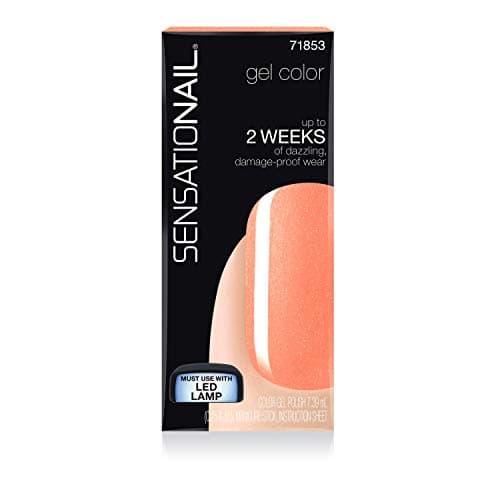 Image of Sensationail Gel Nail Polish, Coral Me Away, 7.39ml, Pink/Orange/Shimmer, At-Home Gel Polish