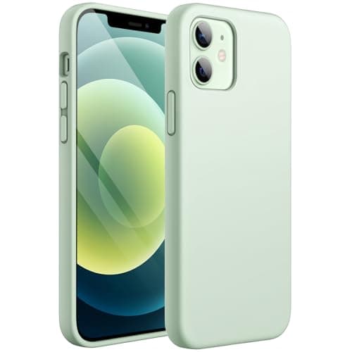 Image of JETech Silicone Case for iPhone 12 Mini 5.4-Inch, Silky-Soft Touch Full-Body Protective Phone Case, Shockproof Cover with Microfiber Lining (Light Green)