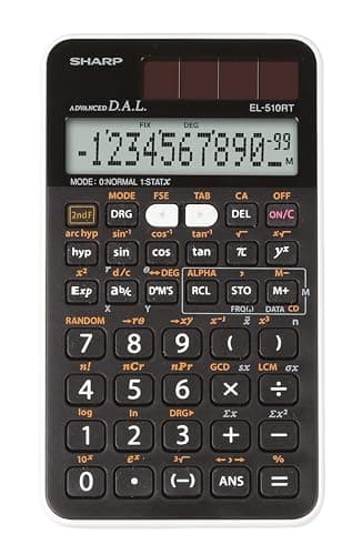 Image of SHARP EL-510 RT Scientific School Calculator (D.A.L. Input, Solar, 1 Line, 10 + 2 Digits) Black/White