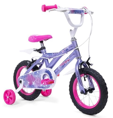 Image of Huffy So Sweet 12" Purple Girls Bike -Ages 3-5 or 98-112cm, Removable Stabilisers, Dual Caliper Brakes, Adjustable Seat, Comfort Padded Saddle, Durable Frame,