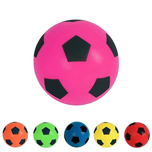 Image of HTI Fun Sport 20cm Football | Indoor/Outdoor Soft Sponge Foam Soccer Ball | Play Many Games For Hours Of Fun | Suitable For Adults, Boys And Girls Of All Ages (19.4cm Pink)